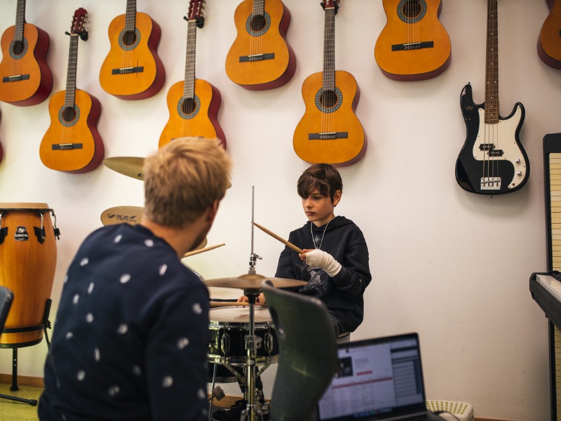 Students learn to play various musical instruments at Eerde International Boarding School.
